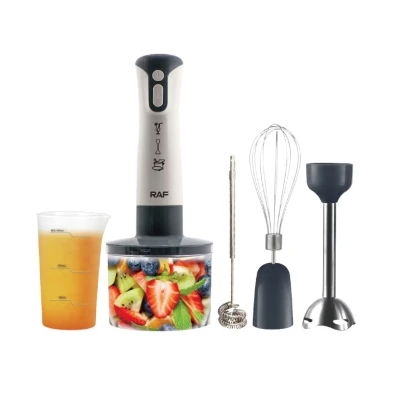 Blender vertical multifunctional RAF R340 5 in 1 de 2000W cu 2 viteze tocator 500 ml tel spumator lapte