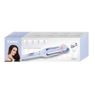 Ondulator automat Kemei KM 2063 afisaj LCD ceramic 55W cu 13 trepte de temperatura 100/220 grade