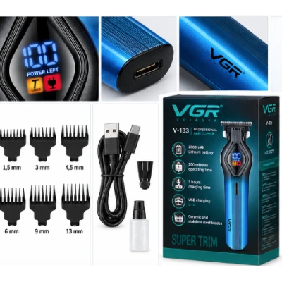 Aparat de tuns Profesional pentru Par si Barba 2000mAh 200 Min VGR V 133