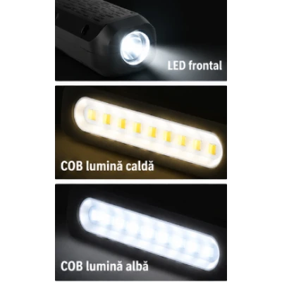 Lampa de lucru reincarcabila S501 iluminare dubla 5W SMD LED prindere magnetica
