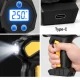 Compresor de aer auto portabil fara fir cu afisaj digital  Type C pentru umflarea anvelopelor