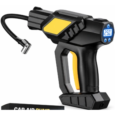 Compresor de aer auto portabil fara fir cu afisaj digital  Type C pentru umflarea anvelopelor