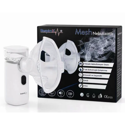 Nebulizator portabil Mesh Respirax reincarcabil mini cu masca pentru adulti si copii