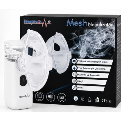 Nebulizator portabil Mesh Respirax reincarcabil mini cu masca pentru adulti si copii