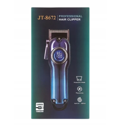 Masina de Tuns Profesionala JIN TAO JT 8672 Display Digital LED reincarcabila 4 Piepteni