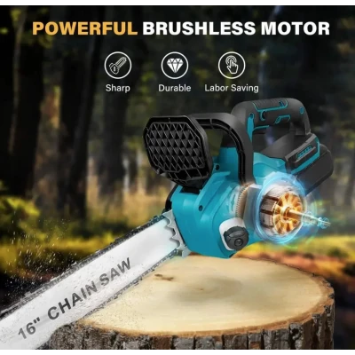 Drujba electrica fara fir 16 inch Motor Brushless 2300W cu 2 acumulatori 48V