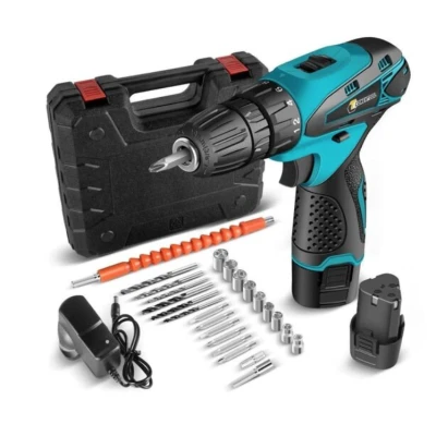 Masina de gaurit si insurubat (surubelnita) 12V cu 2 Acumulatori si 24 Accesorii