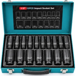 Trusa cu 16 Tubulare de Impact 1/2 dimensiune de la 10 la 32 mm