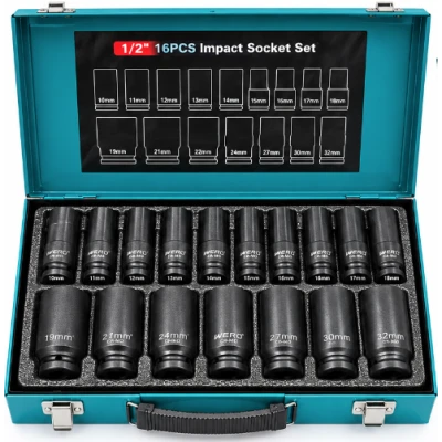 Trusa cu 16 Tubulare de Impact 1/2 dimensiune de la 10 la 32 mm