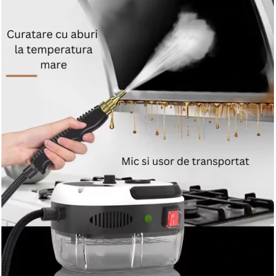 Aparat cu abur pentru curatat cu rezervor de 1000 ml putere 2500W cu functie de incalzire