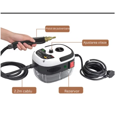Aparat cu abur pentru curatat cu rezervor de 1000 ml putere 2500W cu functie de incalzire