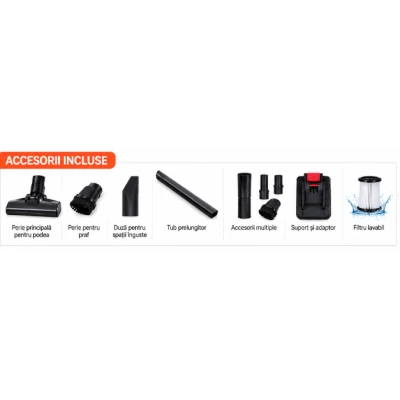 Aspirator Vertical fara fir C6 MINI 2 In 1 portabil cu accesorii multiple pentru casa masina si birou