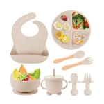 Set complet din silicon pentru diversificare bebelusi si copii COLORAT