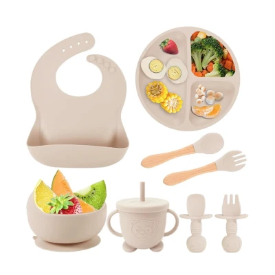 Set complet din silicon pentru diversificare bebelusi si copii COLORAT