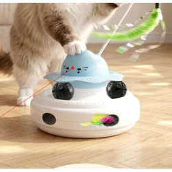 Jucarie Interactiva electrica pentru Pisici cu pana automata si lumina laser