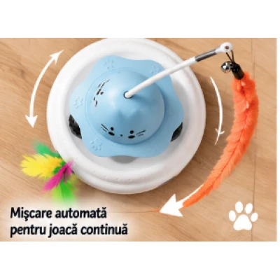 Jucarie Interactiva electrica pentru Pisici cu pana automata si lumina laser