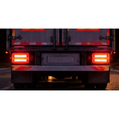 Lampa Stop Spate LED Dreptunghiulara Universala 12V/24V de 125 × 95 × 35 mm pentru Camion Remorca si Utilitare