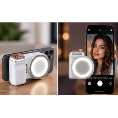 Suport Magnetic pentru Telefon cu Grip Foto si Lumina LED AS 50427