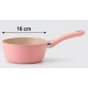 Mini Cratita tip ibric roz 16 cm cu maner ergonomic Interior antiaderent