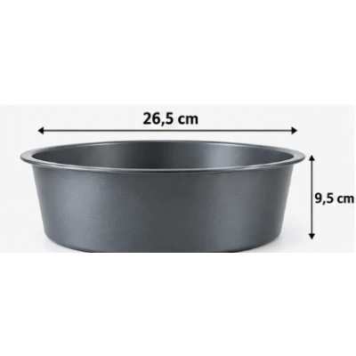 Tava Rotunda pentru Tort si Prajituri antiaderenta dimensiune 26,5 x 9,5 cm inalta