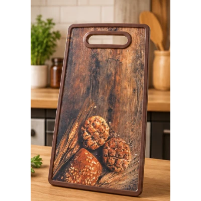Tocator Dreptunghiular din PP cu Maner 37 × 23 cm Design Lemn