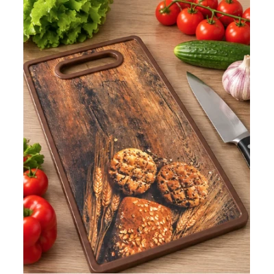 Tocator Dreptunghiular din PP cu Maner 37 × 23 cm Design Lemn