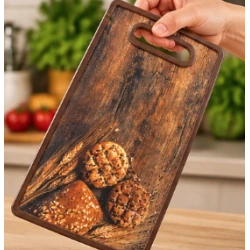 Tocator Dreptunghiular din PP cu Maner 37 × 23 cm Design Lemn