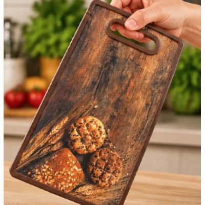 Tocator Dreptunghiular din PP cu Maner 37 × 23 cm Design Lemn