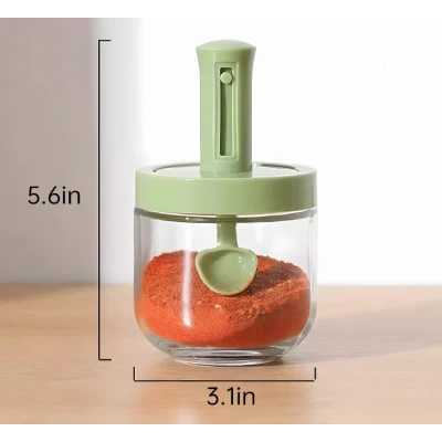 Set 2 Recipiente pentru condimente cu Lingurita Integrata colorate