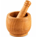 Mojar din Lemn cu Pistil pentru maruntit Condimente Ierburi si usturoi