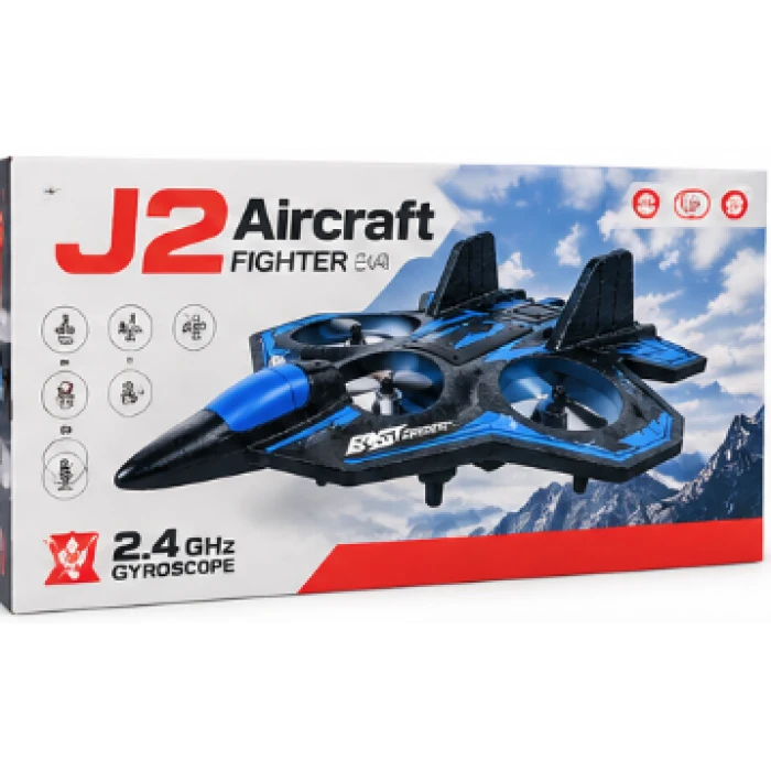 Avion RC J2 Aircraft Fighter, 2,4 GHz, cu patru elice – detalii