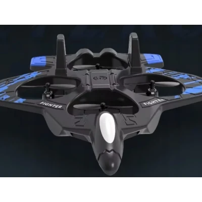 Jucarie Avion RC Starfighter 2.4 GHz Giroscop 4 Motoare Lumini LED 3 Trepte de Viteza 360