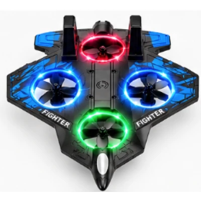 Jucarie Avion RC Starfighter 2.4 GHz Giroscop 4 Motoare Lumini LED 3 Trepte de Viteza 360