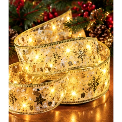 Panglica Luminoasa de Craciun 5M LED AURIE Alimentare la Priza decorativa