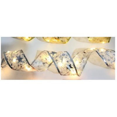 Panglica Luminoasa de Craciun 5M LED ARGINTIE Alimentare la Priza decorativa