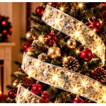 Panglica Luminoasa de Craciun 5M LED ARGINTIE Alimentare la Priza decorativa