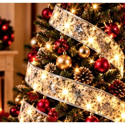Panglica Luminoasa de Craciun 5M LED ARGINTIE Alimentare la Priza decorativa
