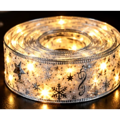 Panglica Luminoasa de Craciun 5M LED ARGINTIE Alimentare la Priza decorativa