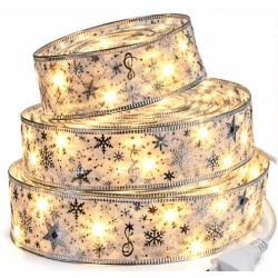 Panglica Luminoasa de Craciun 5M LED ARGINTIE Alimentare la Priza decorativa
