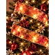 Panglica Luminoasa de Craciun 5M LED ROSIE CU AURIU Alimentare la Priza decorativa