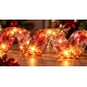 Panglica Luminoasa de Craciun 5M LED ROSIE CU AURIU Alimentare la Priza decorativa