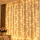 Instalatie Luminoasa Perdea LED 3 x 3 m cu 300 LED ALB CALD Telecomanda USB 10 siruri 1500 19