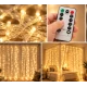 Instalatie Luminoasa Perdea LED 3 x 3 m cu 300 LED ALB CALD Telecomanda USB 10 siruri 1500 19
