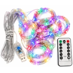 Instalatie Luminoasa Perdea LED 3 x 3 m cu 300 LED MULTICOLOR Telecomanda USB 10 siruri 1500 19