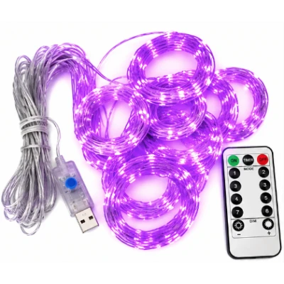 Instalatie Luminoasa Perdea LED 3 x 3 m cu 300 LED MOV Telecomanda USB 10 siruri 1500 19