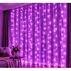 Instalatie Luminoasa Perdea LED 3 x 3 m cu 300 LED MOV Telecomanda USB 10 siruri 1500 19