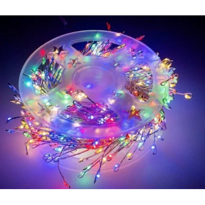 Instalatie Luminoasa LED MULTICOLORA cu 600 LED 30 metri fir alb cupru 1500 57 Decorativa