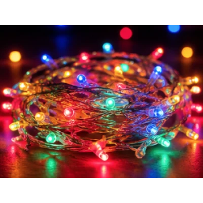 Instalatie Luminoasa LED MULTICOLORA cu 600 LED 30 metri fir alb cupru 1500 57 Decorativa