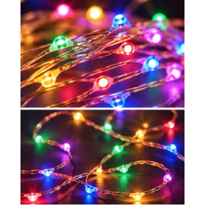 Instalatie Luminoasa LED MULTICOLORA cu 600 LED 30 metri fir alb cupru 1500 57 Decorativa