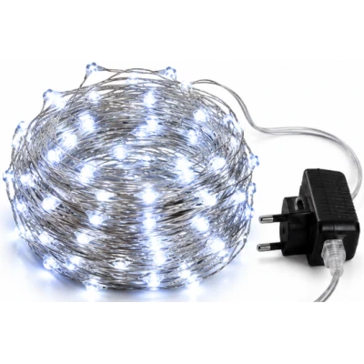 Instalatie Luminoasa LED ALB RECE cu 600 LED 30 metri fir alb cupru 1500 57 Decorativa
